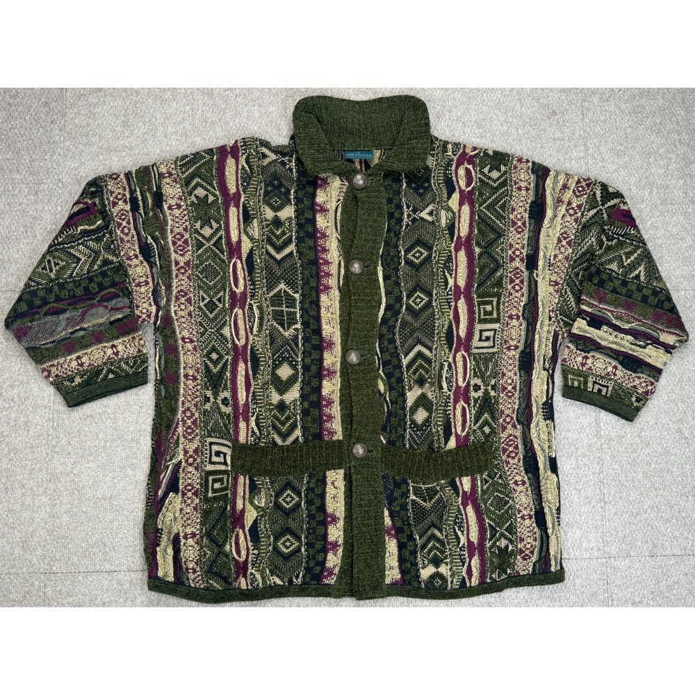Coogi Australia Vintage Men's Rare Button Long Sleeve Cardigan Sweater Size XL